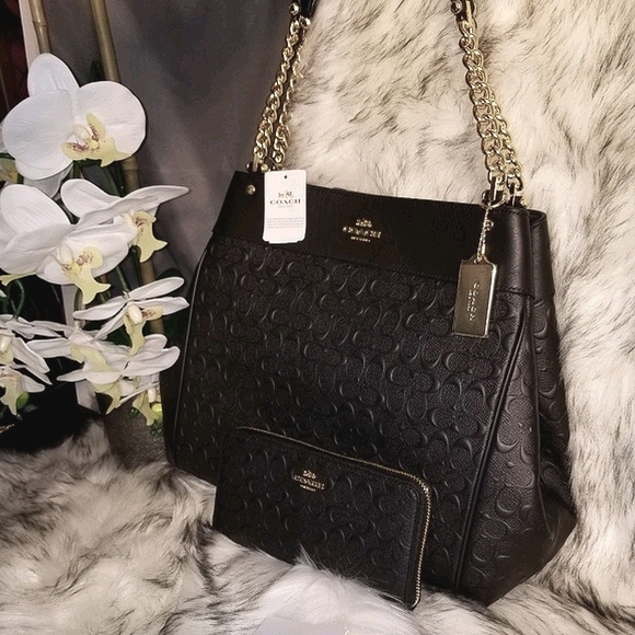 ✅️ COACH SET Matching Designer Bag Wallet Signature NWT - Picture 12 of 13